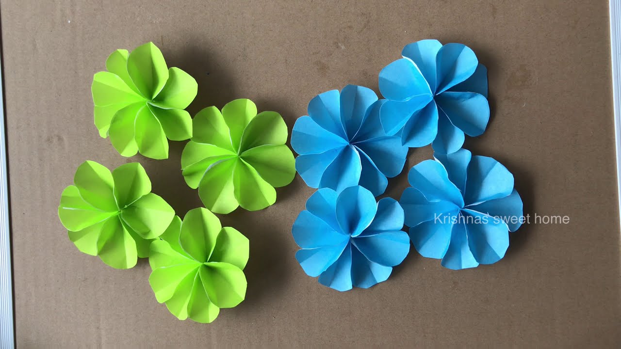 paper flower wall hanging V38 YouTube