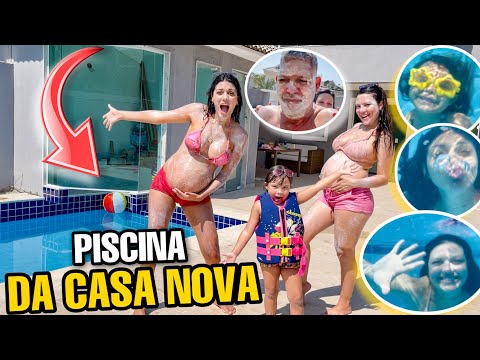 USANDO NOSSA PISCINA PELA PRIMEIRA VEZ!!! *OLHA ISSO* 😱🌞🔥