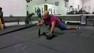 Dumbbell Plank Row w/Sled (Sequential) Pull Complex