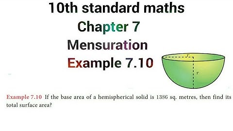 10th standard maths| chapter 7| Mensuration|Example 7.10|TN samacheer