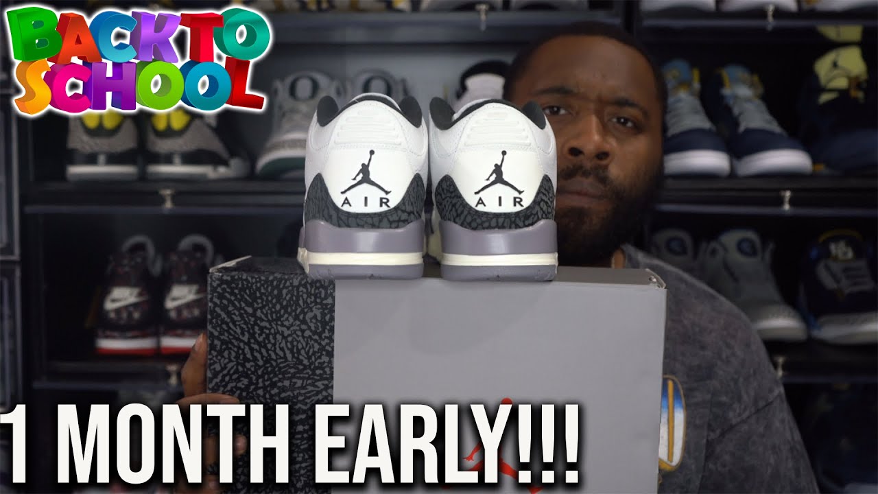 FIRST LOOK: NEW AIR JORDAN 3 CEMENT GREY WONT SIT FOR LONG - YouTube