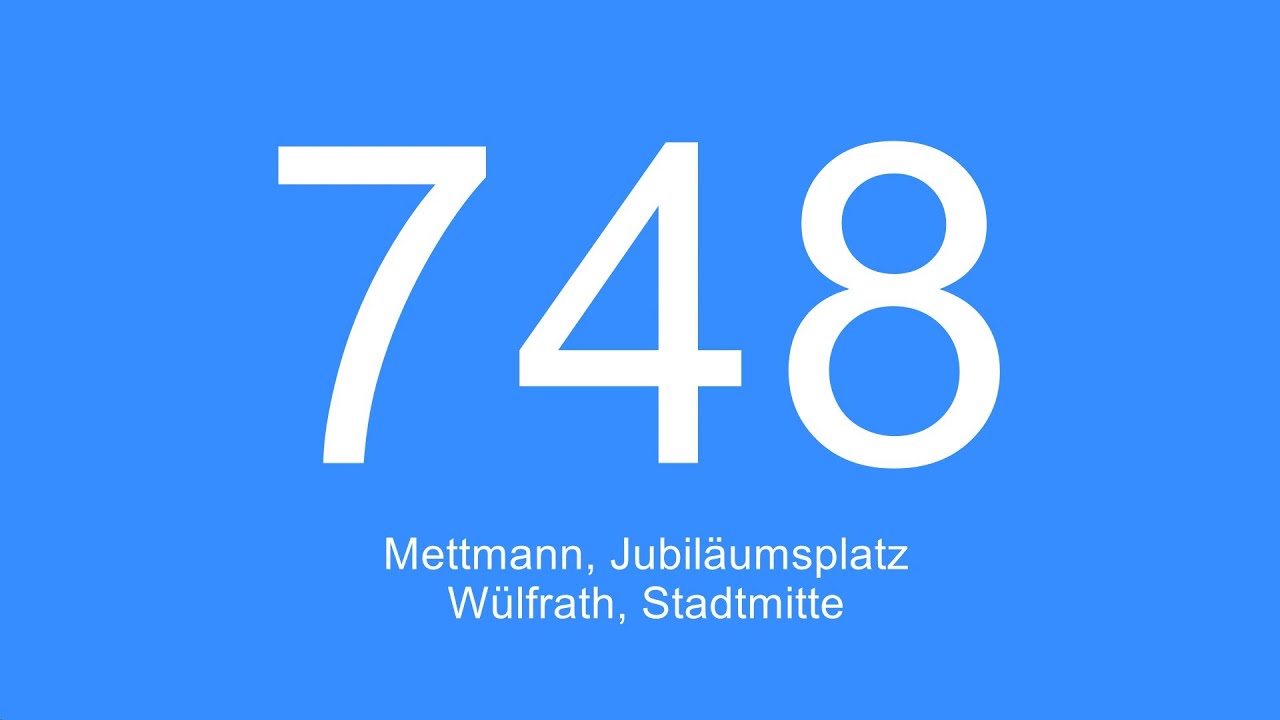 [Видео] Автобус № 748 | Меттманн, Юбилейная площадь - Вульфрат, центр города | 2022