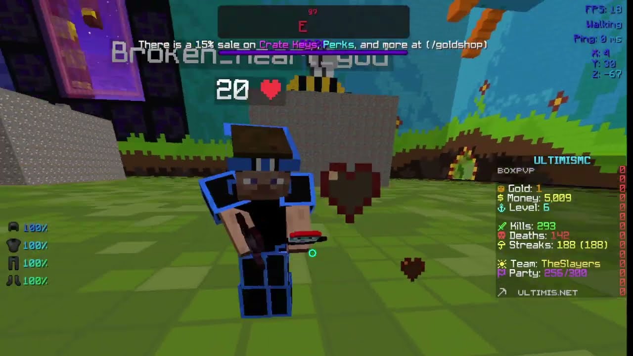 Broken_Heart_god Is Using Reach In UltimisMc BoxPvp