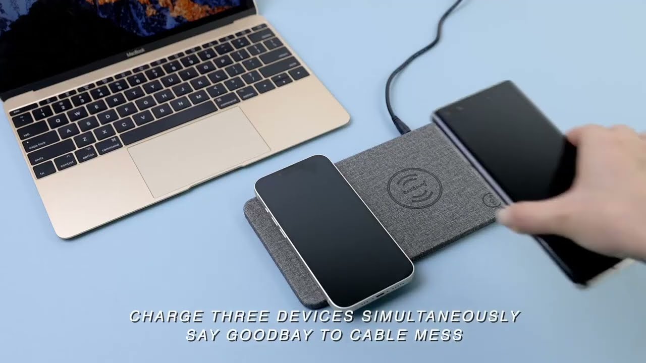 ZealSound Triple Wireless Charger Ultra Slim Fast 3x10W Charger Station for Multiple 3 Devices