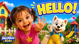Hello Hello! 👋 Fun Greeting Song for Kids | MooWoo Kids