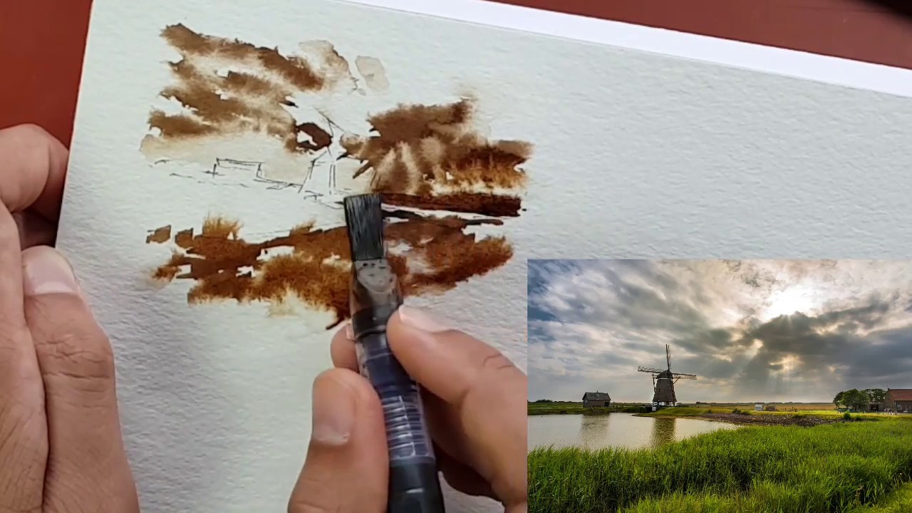 Une technique de dessin au lavis