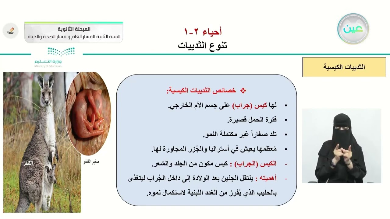تنوع الثدييات - الأحياء (2-1) - المسار العام والصحة والحياة - السنة الثانية