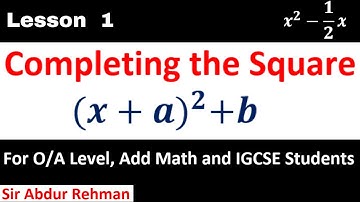 completing the square I (x+a)2+b form in three easy steps I Quadratics I Functions I O and A Level