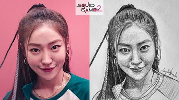 How To Draw Player 196 Kang Mina From Squid Game | Step by Step Drawing Tutorial