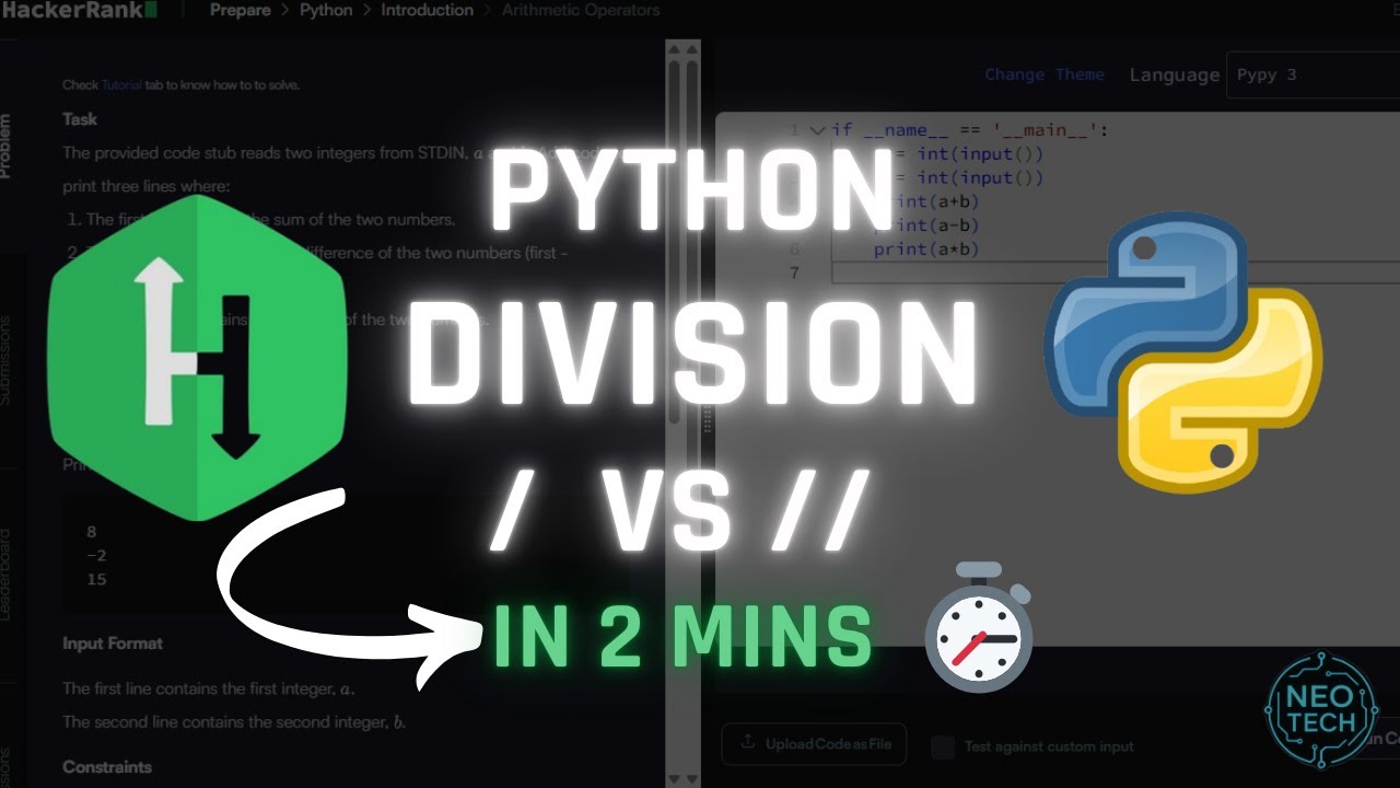 Python Division in 2 Minutes – / vs // Explained Simply! - YouTube