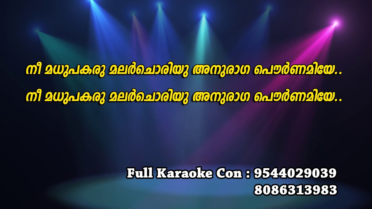 Nee Madhu Pakaru Karaoke With Lyrics  Moodalmanju