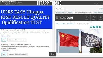 UHRS Training . RISK RESULT QUALITY Qualification Tests. Easy Hitapp Tricks.