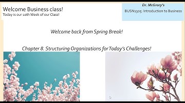 Chapter 8 Organization Structure for BUSN1305: Introduction to Business
