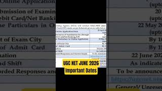 ugc net june 2026 important dates👈 #ugcnet2026 #ugcnetexam #ugcnet #nta #notification