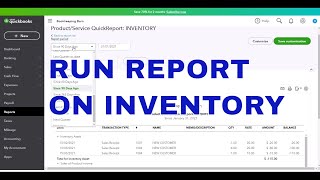 Run Report on Inventory to see Cost of Goods Sold and Inventory Asset Details - Quickbooks Online