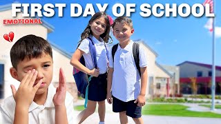 FIRST DAY of 1st grade & 3rd grade & putting my LAST baby to bed as a 2 YR old *EMOTIONAL