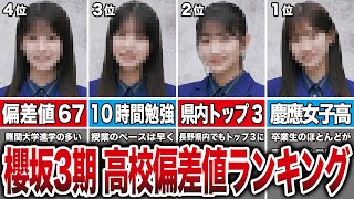 【奇跡の世代】高学歴すぎる櫻坂3期生の高校偏差値ランキング