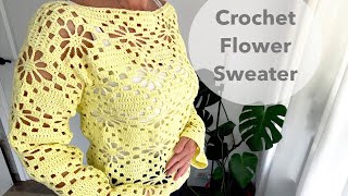Flower shirt sweater  (crochet tutorial) TikTok trend