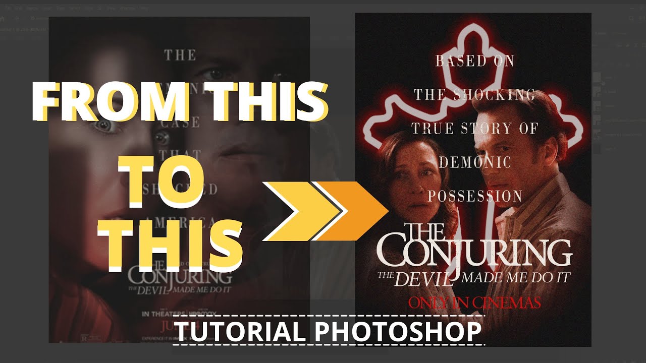 Creating movie poster The Conjuring : The Devil Made Me Do It | Photoshop speed art
