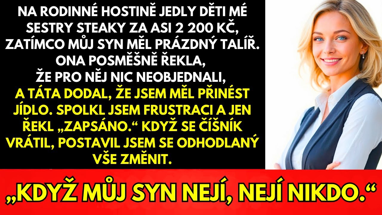 Seděla jsem na rodinném obědě na Den matek, když jsem uviděla, jak se děti mé sestry cpou drahými filety mignon, zatímco můj devítiletý syn Leo zíral na prázdný bílý talíř. Byl to můj nápad, ten...