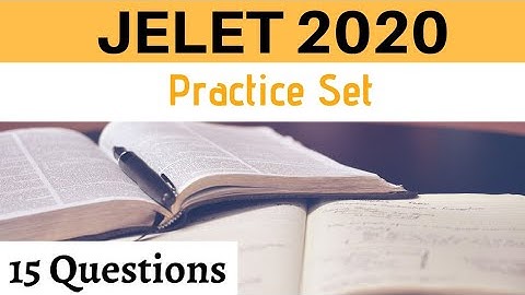 •[JELET 2020] Practice set|Top 15 Questions