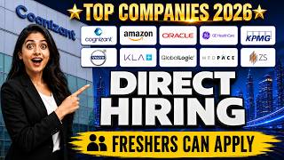 Top 10 Companies Direct Hiring 2026 🔥  |  Freshers & Experienced  | Apply Online
