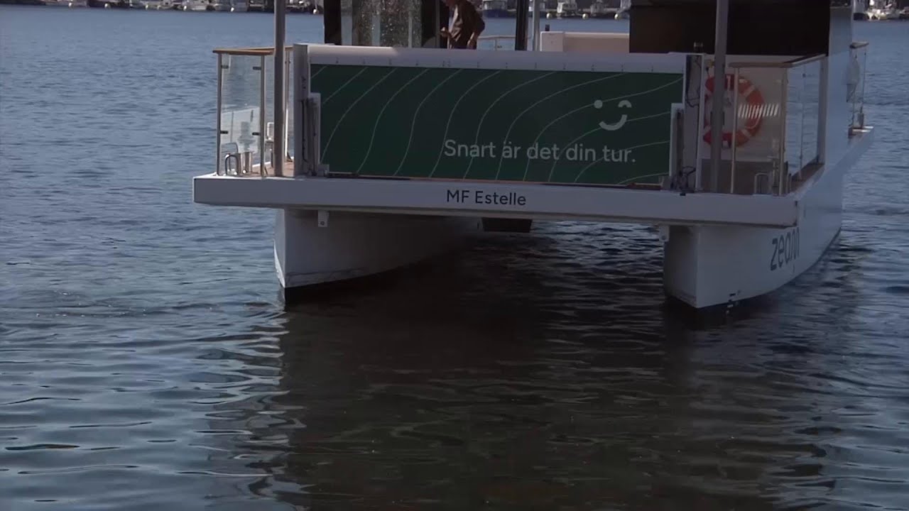 Driverless ferry takes to the water in Stockholm