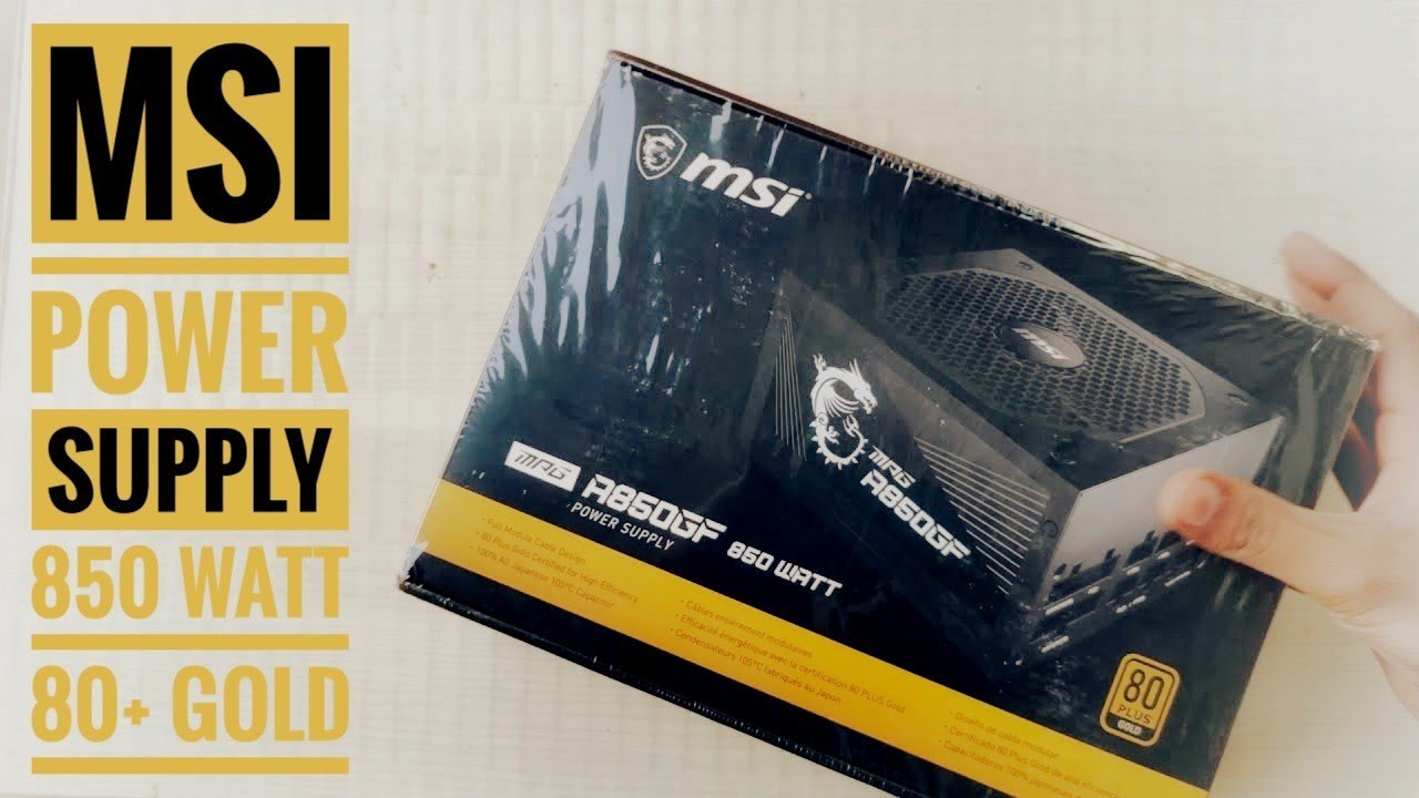 Msi Power Supply MPG-A850GF 80+ Gold Unboxing. 