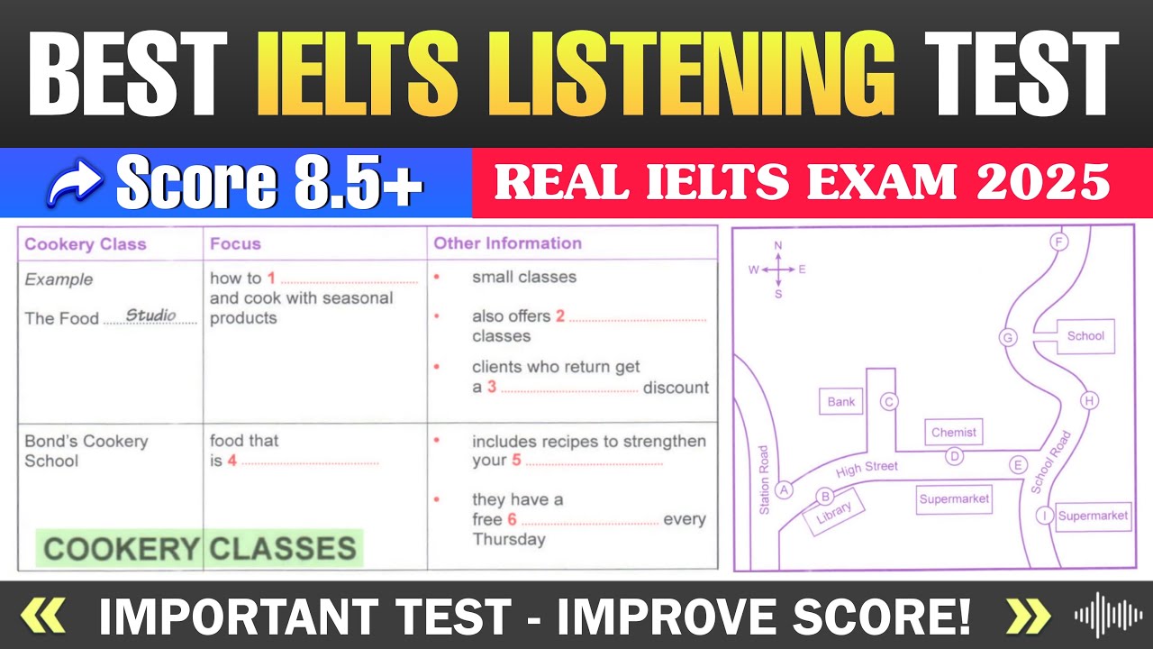 Кулинарные курсы | Первый тест по аудированию IELTS с ответами