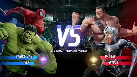 MARVEL VS. CAPCOM: INFINITE Spider-Man and Hulk vs Haggar and Arthur