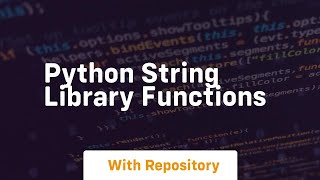 python string library functions