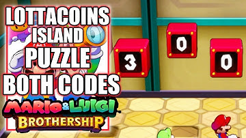 Mario and Luigi Brothership - Lottacoins Island Puzzle Solution - Both Codes