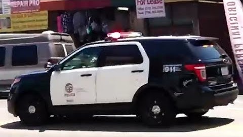 LAPD code 3 in Downtown LA