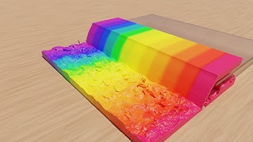 Rainbow waterfalls color mix | Blender and Flip Fluids