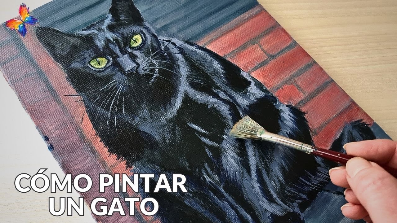 El secreto para pintar un gato negro REALMENTE realista sin pintura negra