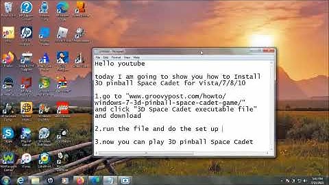 how to install 3D pinball space cadet for Vista/7/8/10