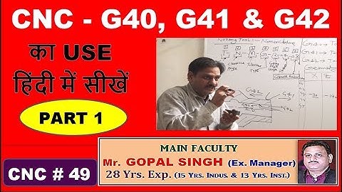 CNC PROGRAMMING - CNC TOOL NOSE RADIUS COMPENSATION || G41 & G42 || part 1 || BY GOPAL SIR || C49