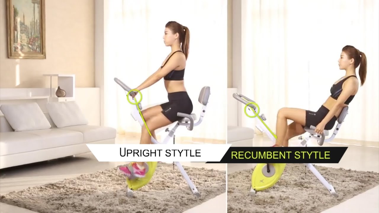 leikefitness Folding Stationary Bike Recumbent Exercise Bike Indoor Cycling Bike 2280(GREY