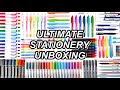 Stationery unboxing  review  pentel week stationery haul swatches  maybe a giveaway