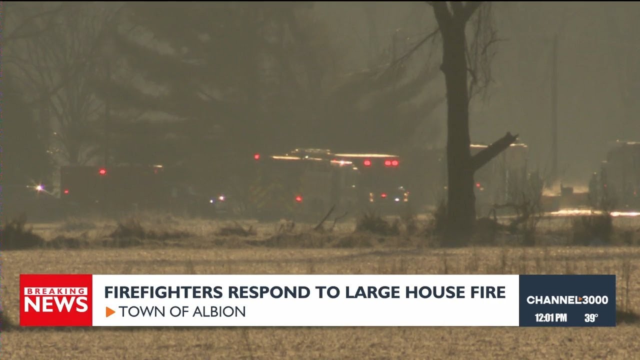 Crews respond to fire in Albion - YouTube