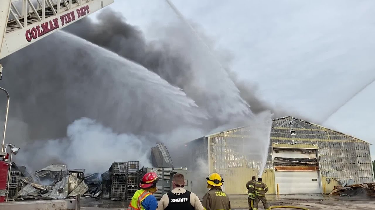 Crews respond to fire at T&R Electric in Colman YouTube