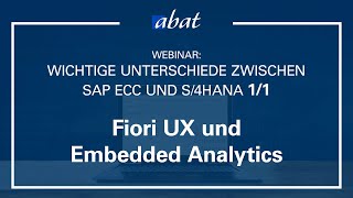 W: Unterschiede zwischen SAP ECC und S/4: Fiori UX & Embedded Analytics