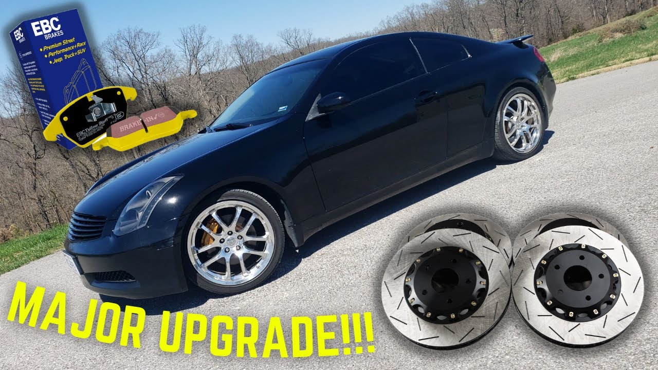 G35 Coupe Upgrade Installing Z1 2Piece Brake Rotors & EBC Street Pads