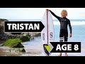 Tristan is riding Slater Designs SCI-FI 2.0 size 4'4