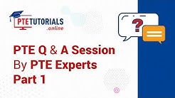 PTE Q & A Session By PTE Experts - Part 1