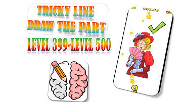 TRICKY LINE LEVEL 399-LEVEL 500 TRICKY LINE DRAW THE PART GAMEPLAY SOLUTION ANSWER WALKTHROUGH