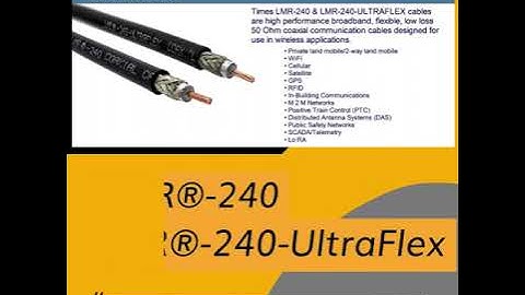LMR-240 and LMR-240-Ultraflex Cable Assemblies
