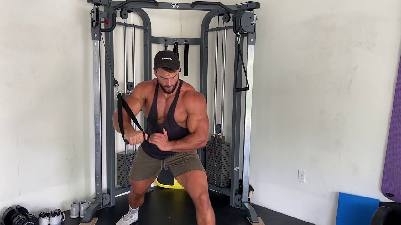 Cable single arm press YouTube