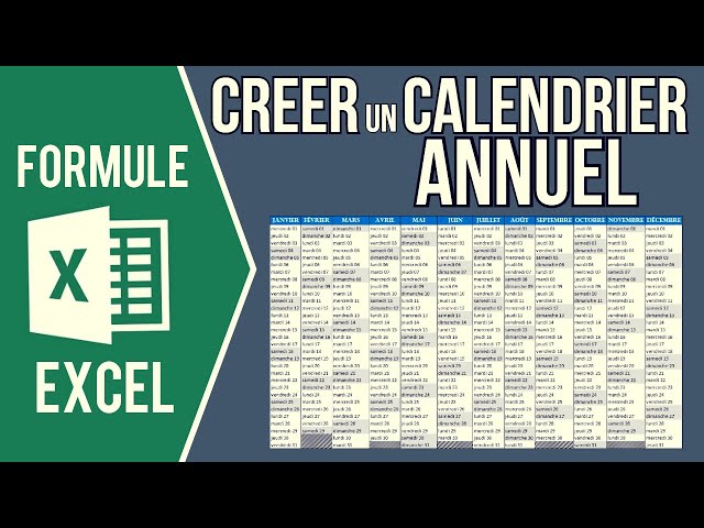 EXCEL - CRÉER UN CALENDRIER ANNUEL AUTOMATIQUE 📅 (+ Fichier à télécharger)  