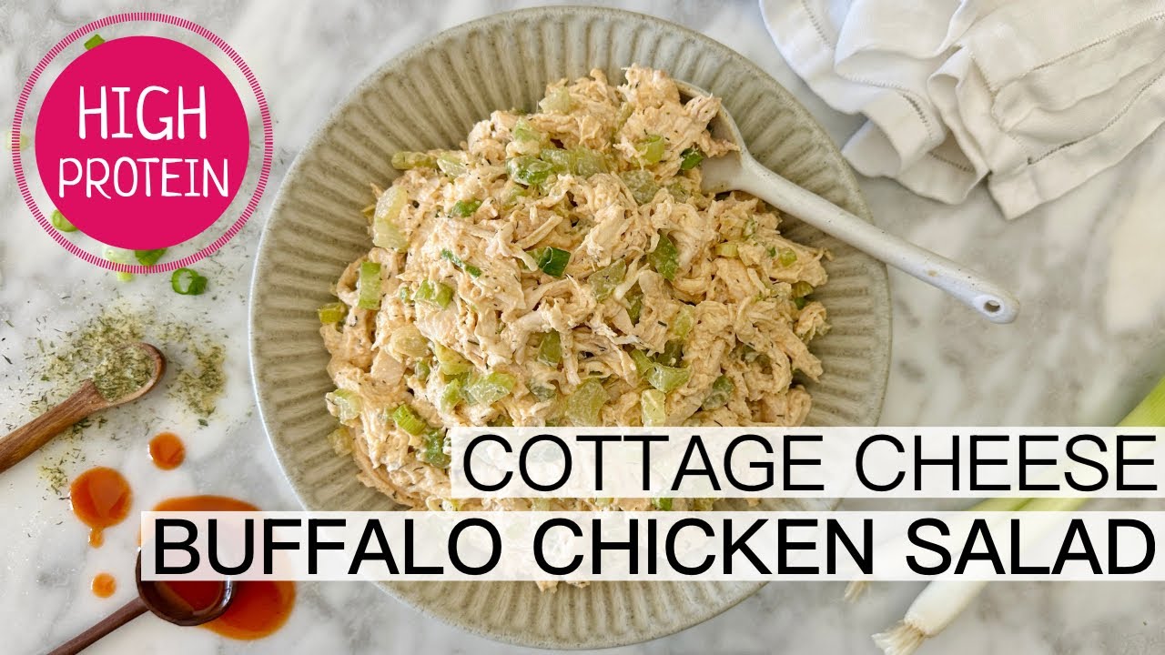 Healthy Buffalo Chicken Salad with Cottage Cheese 🥗🔥 (High Protein & Delicious!)